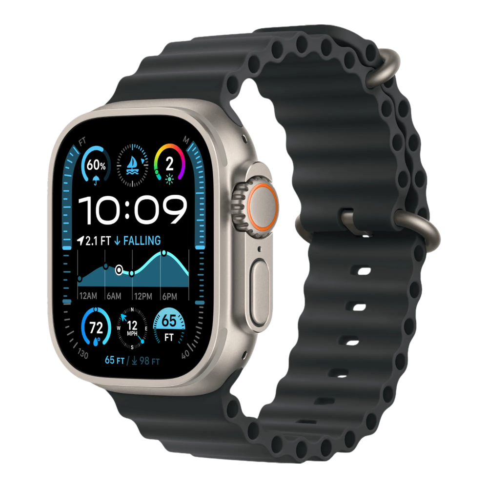 Apple Watch Ultra 2 GPS + Cellular, 49mm Natural Titanium Case with Black Ocean Band - alAsil Apple Watch Ultra 2 GPS + Cellular, 49mm Natural Titanium Case with Black Ocean Band 45676e-4.myshopify.com Apple Apple Watch Ultra 2 GPS + Cellular, 49mm Natural Titanium Case with Black Ocean Band 45676e-4.myshopify.com Apple