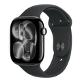 Apple Watch Series 11 GPS, 46mm Jet Black Aluminum Case with Black Sport Band - M/L
