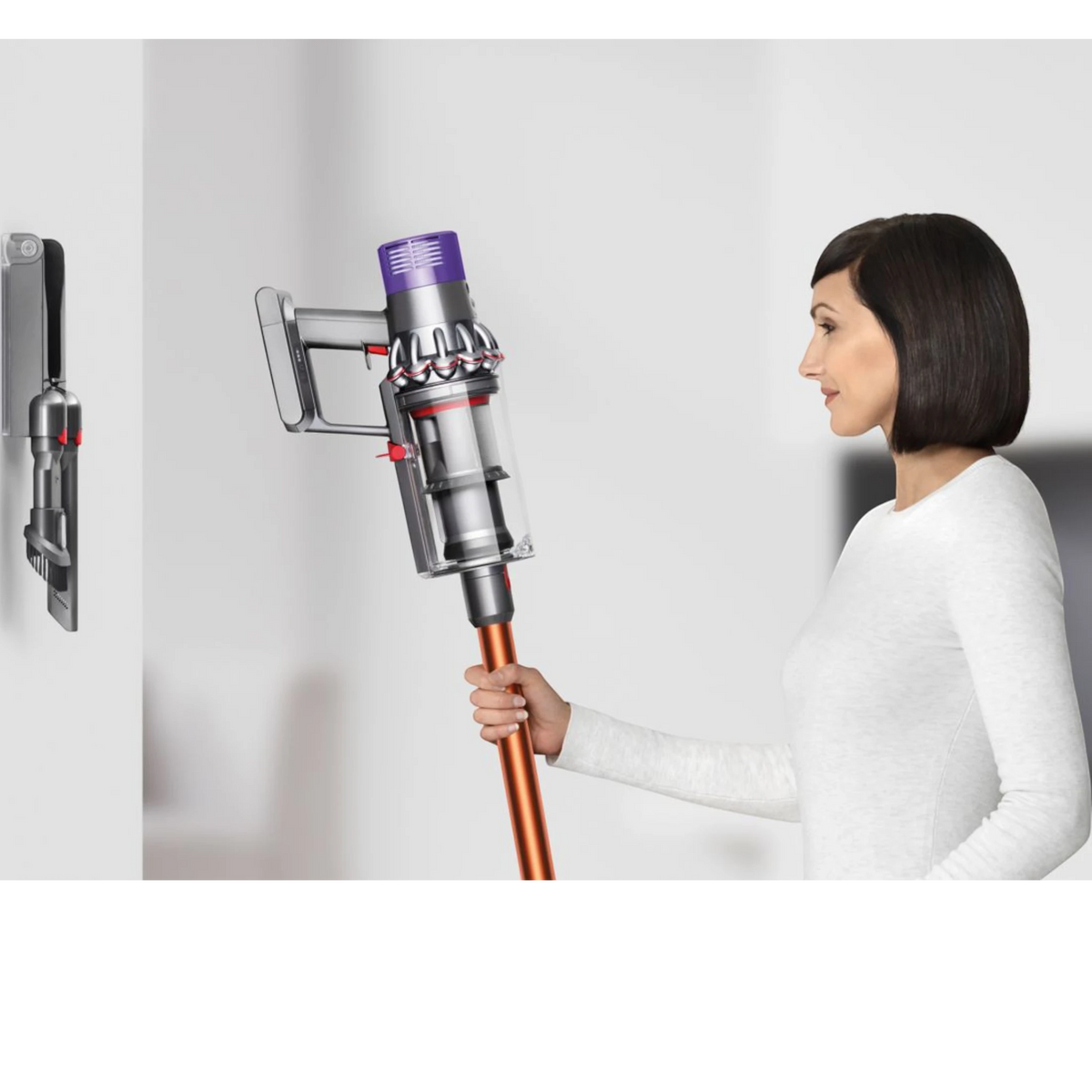 Dyson Cyclone V10 Cordless Vacuum in use