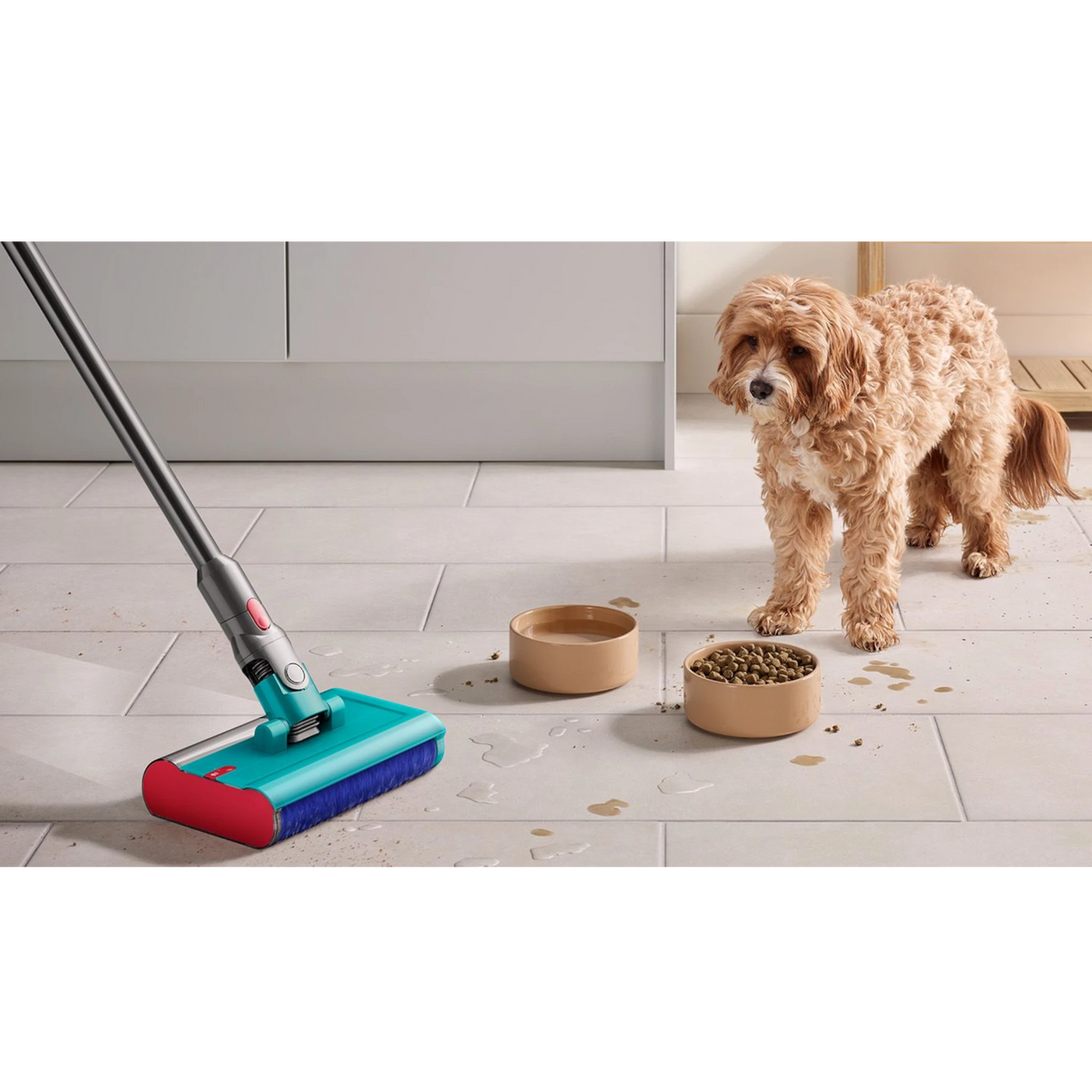Dyson V15s Detect Submarine Cordless Vacuum, Yellow/Nickel in use
