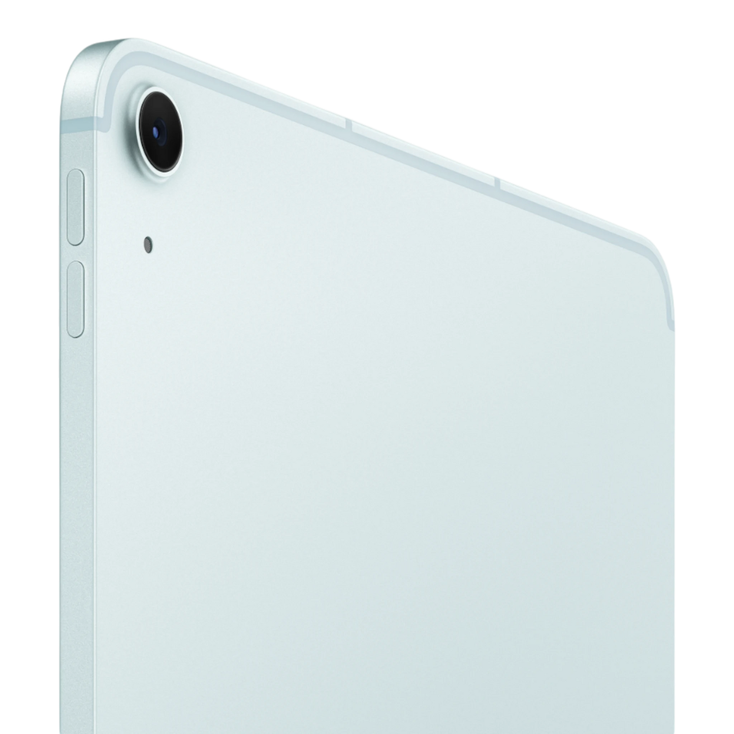 iPad Air in Space Blue showcasing the back camera and sleek design features.