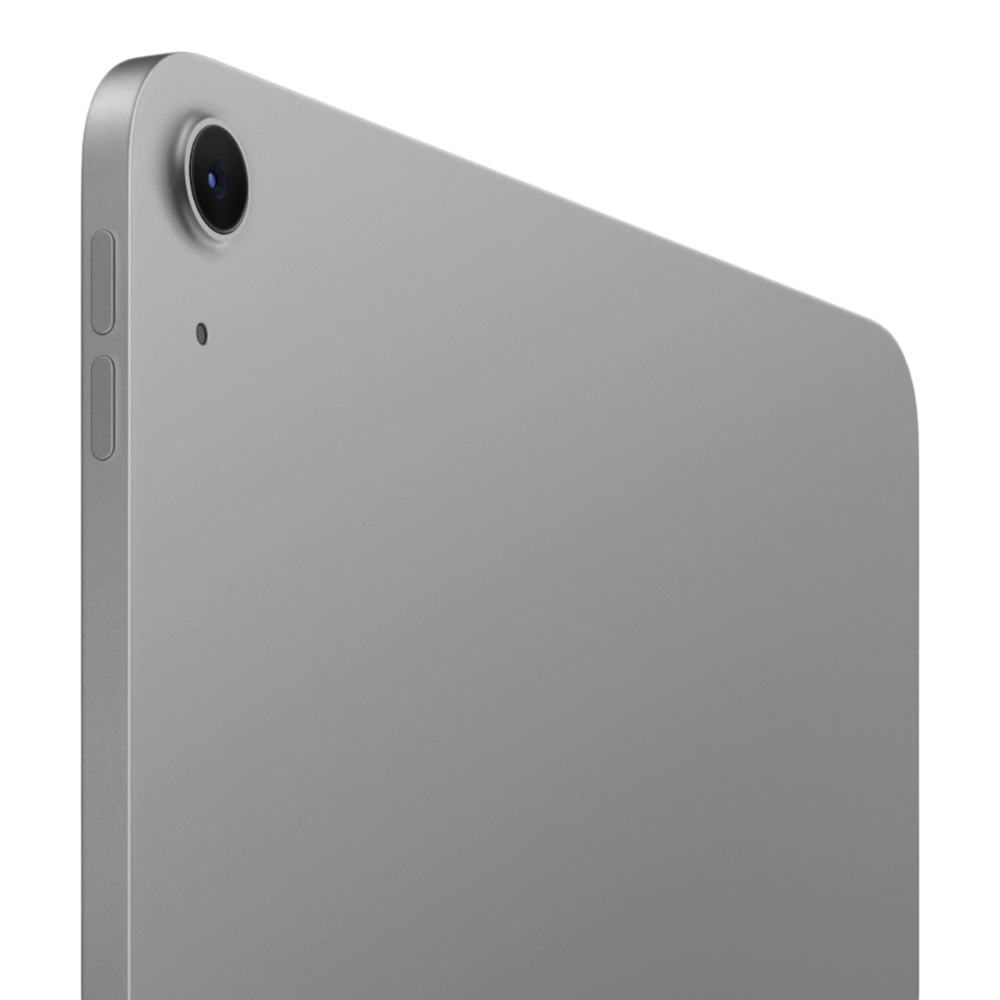 Back view of the Space Gray iPad Air Wi-Fi, showcasing the camera and sleek design.
