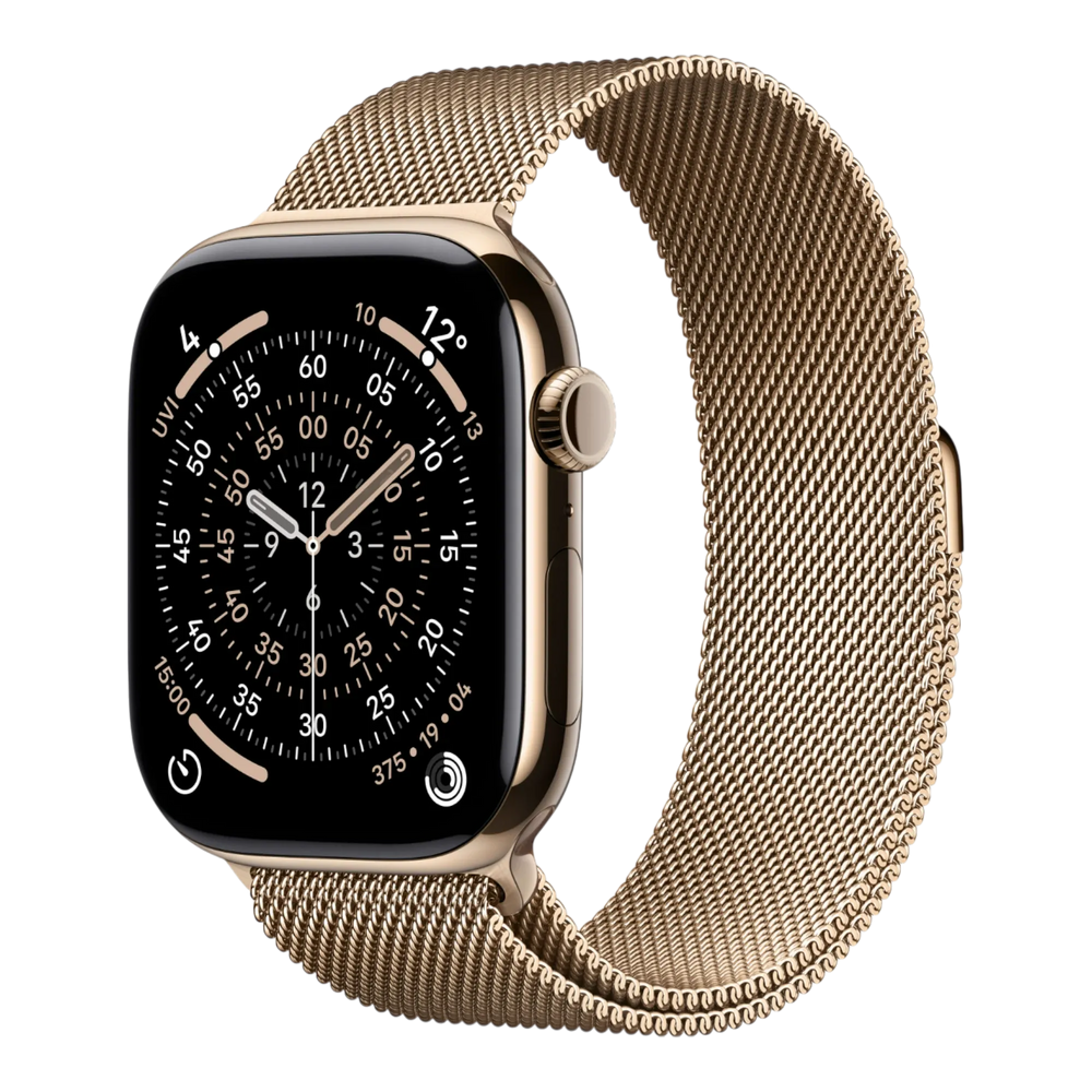 Apple Watch Series 11 GPS + Cellular, 46mm Gold Titanium Case with Gold Milanese Loop - S/M 45676e-4.myshopify.com Apple Apple Watch Series 11 GPS + Cellular, 46mm Gold Titanium Case with Gold Milanese Loop - S/M 45676e-4.myshopify.com Apple