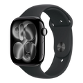 Apple Watch Series 11 GPS, 46mm Jet Black Aluminum Case with Black Sport Band - S/M