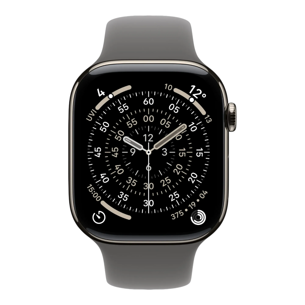 Apple Watch Series 11 GPS + Cellular, 46mm Natural Titanium Case with Stone Gray Sport Band - S/M 45676e-4.myshopify.com Apple Apple Watch Series 11 GPS + Cellular, 46mm Natural Titanium Case with Stone Gray Sport Band - S/M 45676e-4.myshopify.com Apple