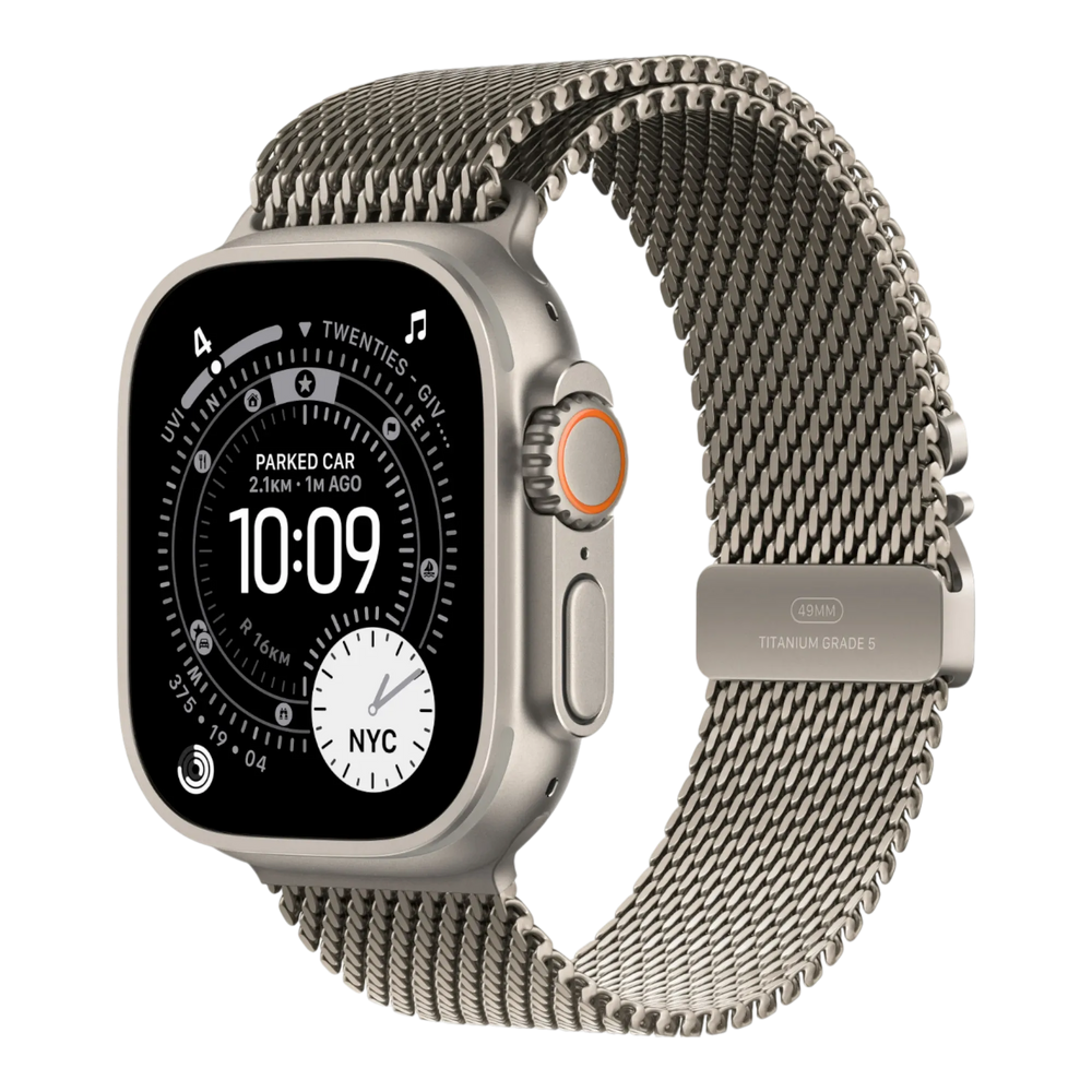 Apple Watch Ultra 3 GPS + Cellular, 49mm Natural Titanium Case with Natural Titanium Milanese Loop - Small 45676e-4.myshopify.com Apple Apple Watch Ultra 3 GPS + Cellular, 49mm Natural Titanium Case with Natural Titanium Milanese Loop - Small 45676e-4.myshopify.com Apple