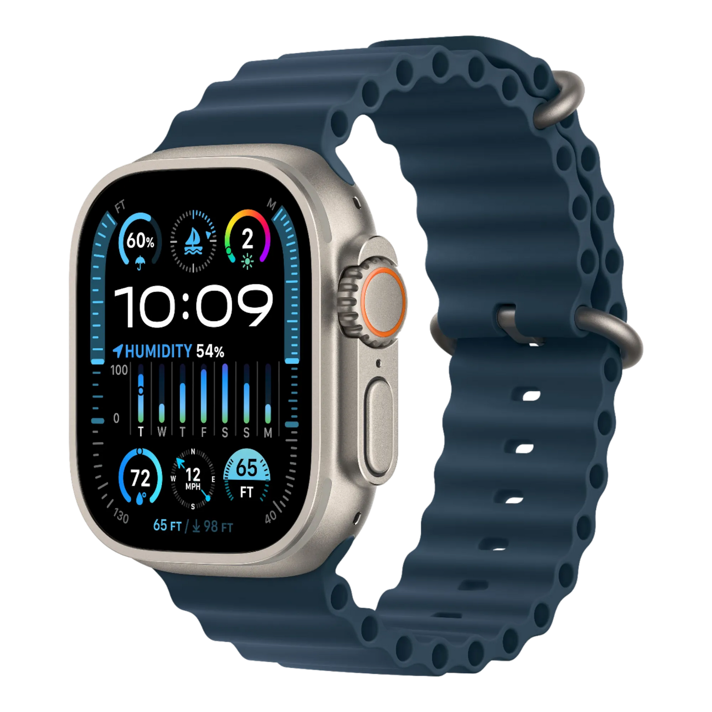 Apple Watch Ultra 2 GPS + Cellular, 49mm Titanium Case with Blue Ocean Band - alAsil Apple Watch Ultra 2 GPS + Cellular, 49mm Titanium Case with Blue Ocean Band 45676e-4.myshopify.com Apple Apple Watch Ultra 2 GPS + Cellular, 49mm Titanium Case with Blue Ocean Band 45676e-4.myshopify.com Apple