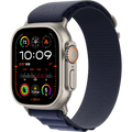 Apple Watch Ultra 2 GPS + Cellular, 49mm Natural Titanium Case with Navy Alpine Loop - Medium