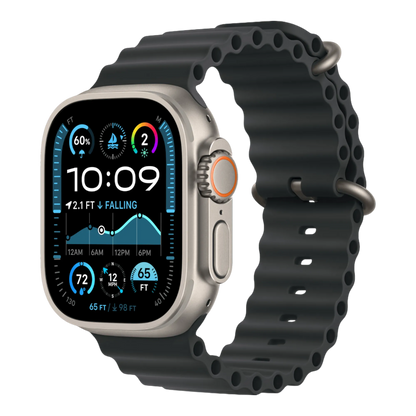 Apple Watch Ultra 2 GPS + Cellular, 49mm Natural Titanium Case with Black Ocean Band - alAsil Apple Watch Ultra 2 GPS + Cellular, 49mm Natural Titanium Case with Black Ocean Band 45676e-4.myshopify.com Apple Apple Watch Ultra 2 GPS + Cellular, 49mm Natural Titanium Case with Black Ocean Band 45676e-4.myshopify.com Apple