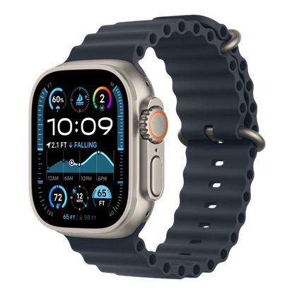 Apple Watch Ultra 2 GPS + Cellular, 49mm Natural Titanium Case with Navy Ocean Band - alAsil Apple Watch Ultra 2 GPS + Cellular, 49mm Natural Titanium Case with Navy Ocean Band 45676e-4.myshopify.com Apple Apple Watch Ultra 2 GPS + Cellular, 49mm Natural Titanium Case with Navy Ocean Band 45676e-4.myshopify.com Apple