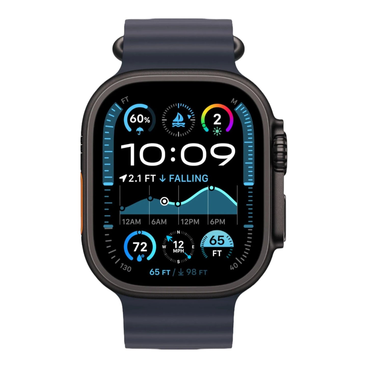 Apple Watch Ultra 2 GPS + Cellular, 49mm Black Titanium Case with Navy Ocean Band - alAsil Apple Watch Ultra 2 GPS + Cellular, 49mm Black Titanium Case with Navy Ocean Band 45676e-4.myshopify.com Apple Apple Watch Ultra 2 GPS + Cellular, 49mm Black Titanium Case with Navy Ocean Band 45676e-4.myshopify.com Apple