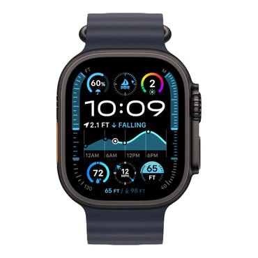 Apple Watch Ultra 2 GPS + Cellular, 49mm Black Titanium Case with Navy Ocean Band - alAsil Apple Watch Ultra 2 GPS + Cellular, 49mm Black Titanium Case with Navy Ocean Band 45676e-4.myshopify.com Apple Apple Watch Ultra 2 GPS + Cellular, 49mm Black Titanium Case with Navy Ocean Band 45676e-4.myshopify.com Apple