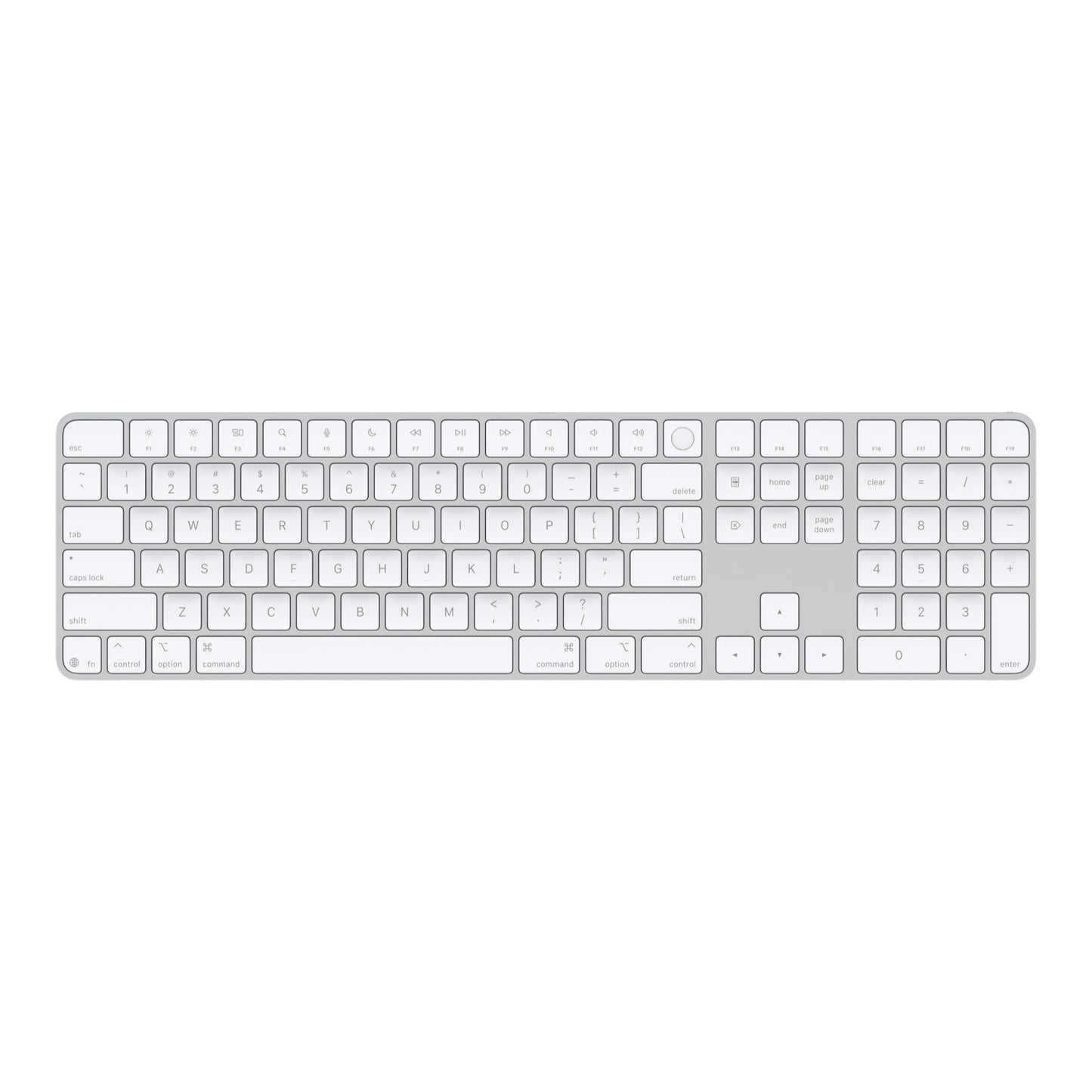 Apple Magic Keyboard with Touch ID and Numeric Keypad for Mac models with Apple silicon (USB-C) White MXK73 | alAsil