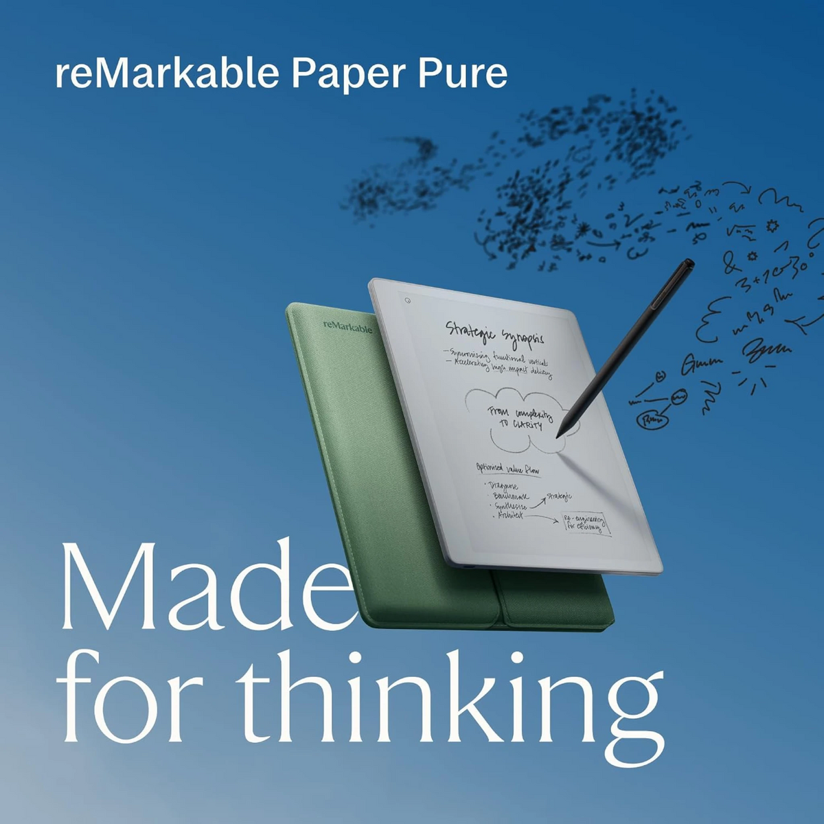 reMarkable Paper Pure مع Marker Plus وحافظة Sleeve Folio لون Mist Green - RM95A-1002NW