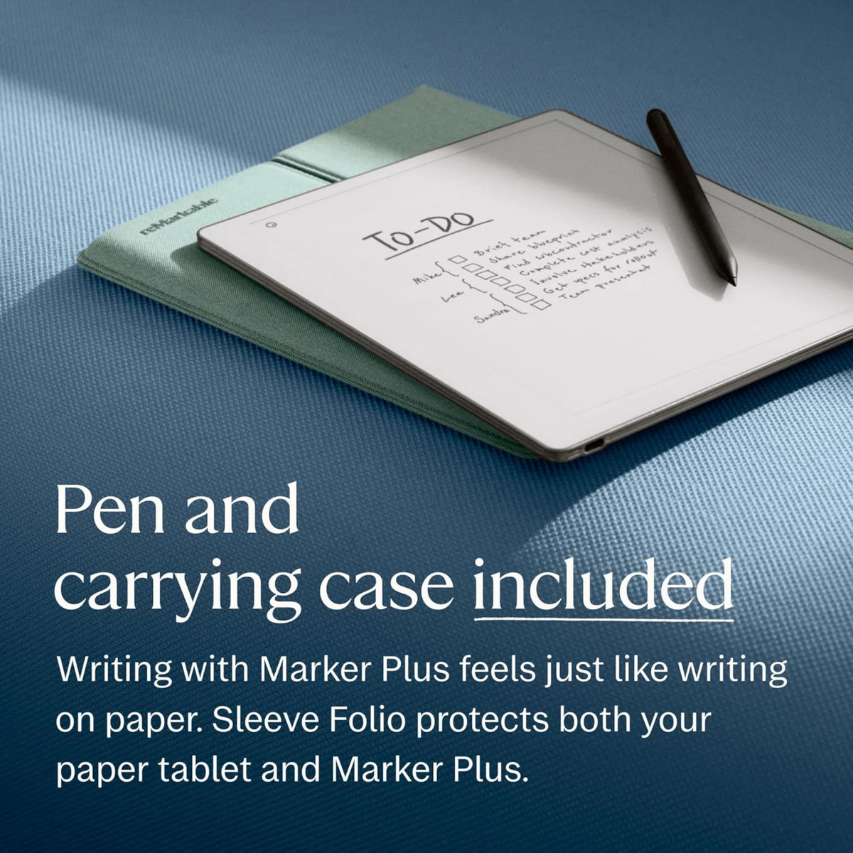 reMarkable Paper Pure مع Marker Plus وحافظة Sleeve Folio لون Mist Green - RM95A-1002NW
