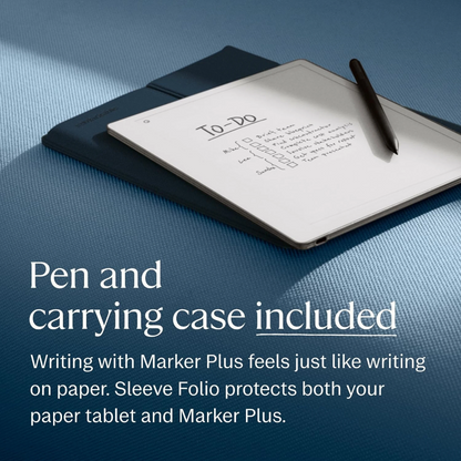 reMarkable Paper Pure with Marker Plus and Ocean Blue Sleeve Folio - RM95A-1000NW