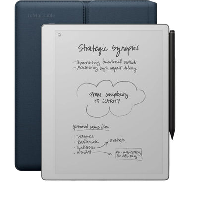 reMarkable Paper Pure with Marker Plus and Ocean Blue Sleeve Folio - RM95A-1000NW