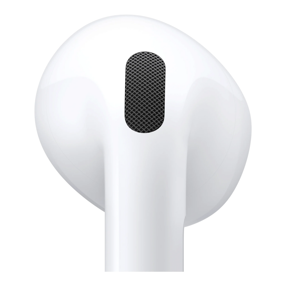 alAsil Apple AirPods 5 white wireless earbuds featuring a sleek acoustic mesh design for noise cancellation