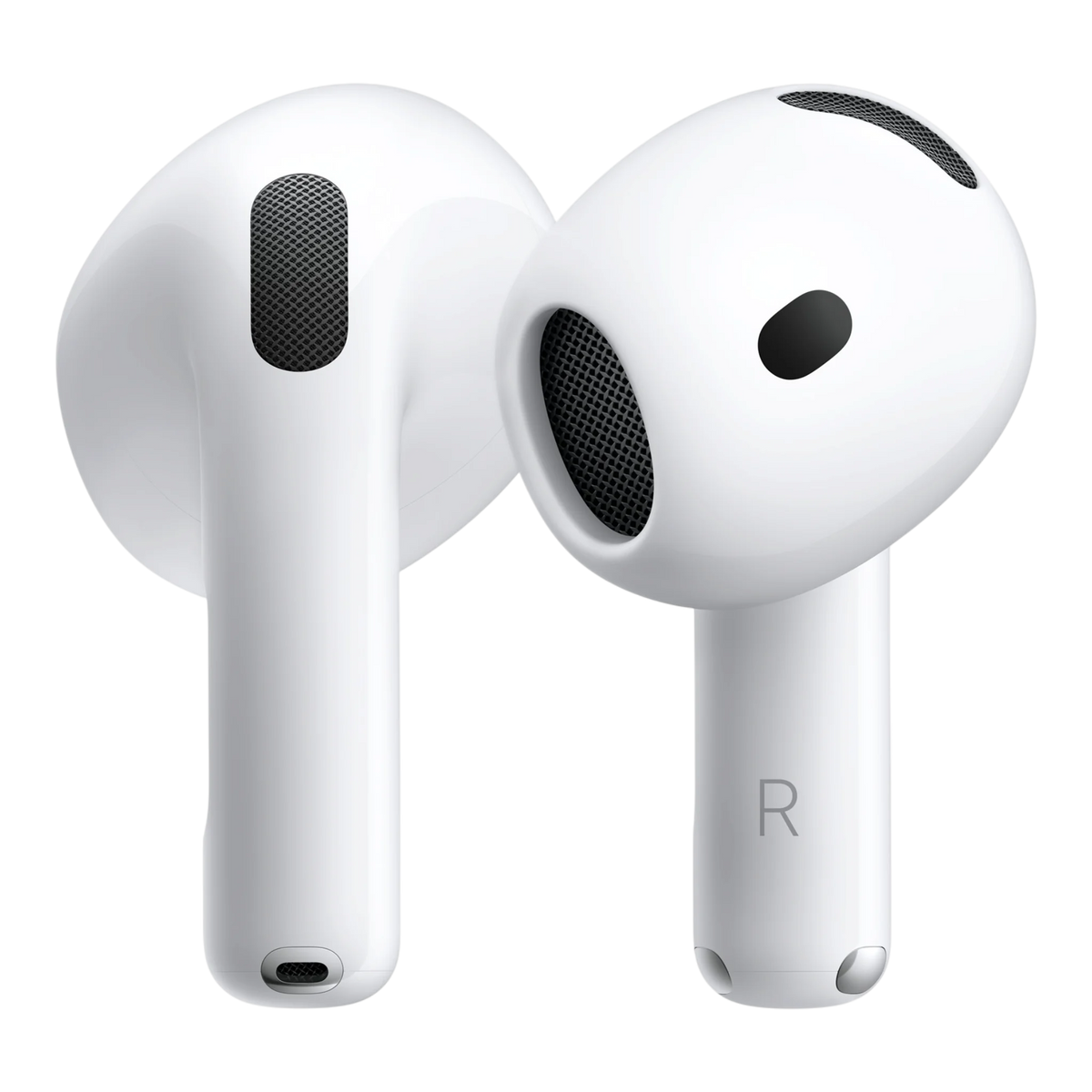 alAsil Apple AirPods 5 wireless earbuds in white with open-ear design and black mesh speaker grilles