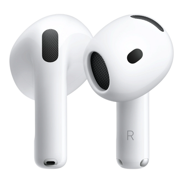 alAsil Apple AirPods 5 wireless earbuds in white with open-ear design and black mesh speaker grilles