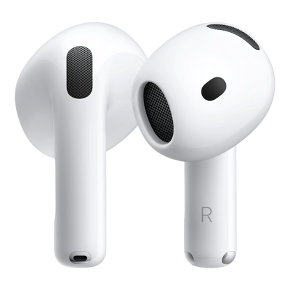 alAsil Apple AirPods 5 wireless earbuds in white with open-ear design and black mesh speaker grilles