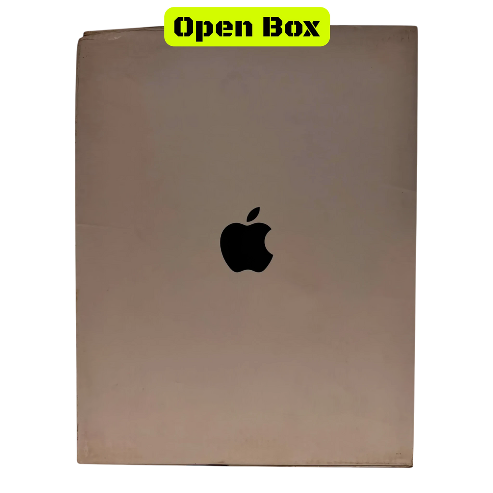 alAsil Apple Mac Studio 2023 M2 Ultra open box packaging with iconic Apple logo on a minimalist white background