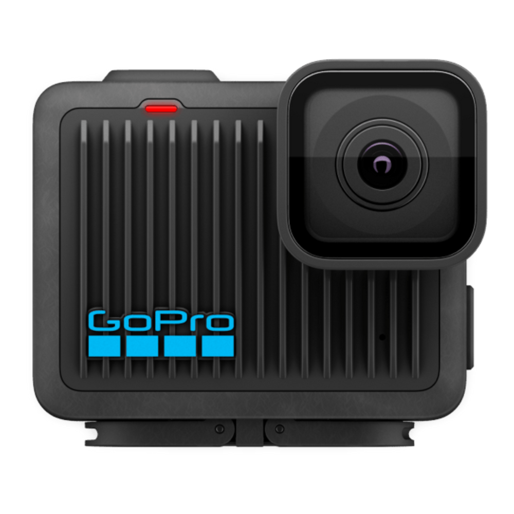 alAsil GoPro HERO 2024 action camera in black with a compact, ribbed design and front-facing lens.