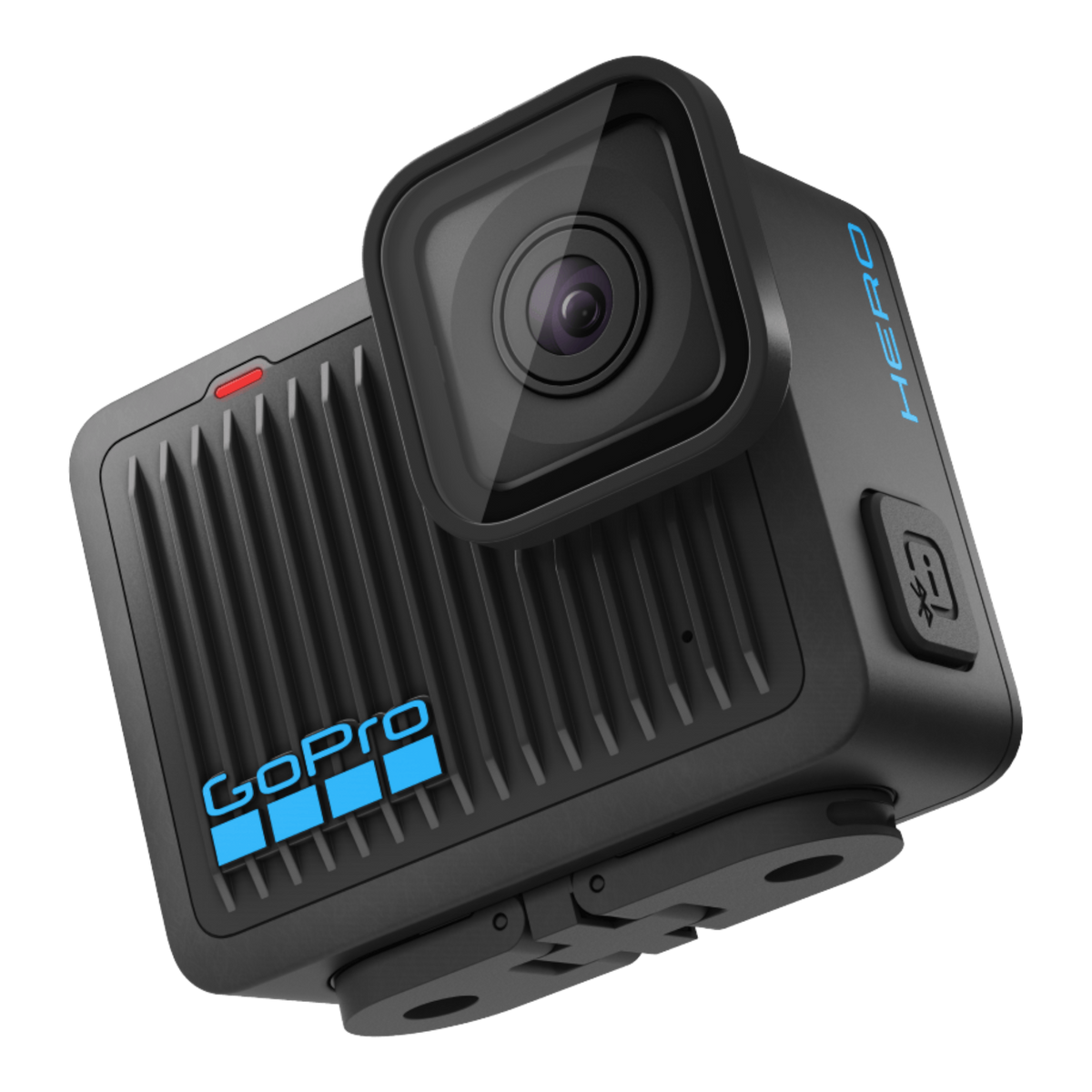 alAsil GoPro HERO 2024 action camera in black, featuring a compact design, 4K video capability, and blue branding.