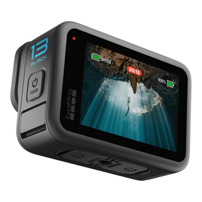 alAsil GoPro HERO13 Black action camera featuring a rear touchscreen display and durable matte black housing.