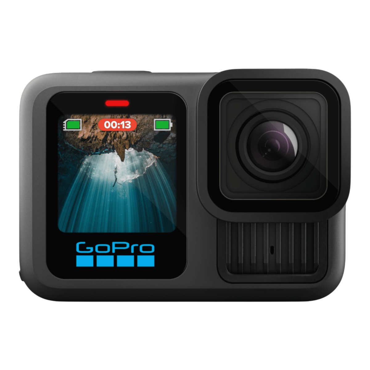 alAsil GoPro HERO13 Black action camera featuring a front-facing display and high-performance lens