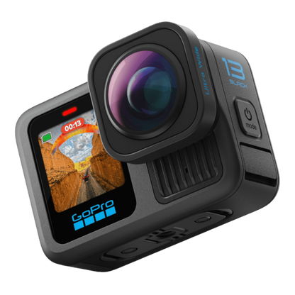 alAsil GoPro HERO13 Black action camera featuring an ultra wide lens mod for immersive POV video recording