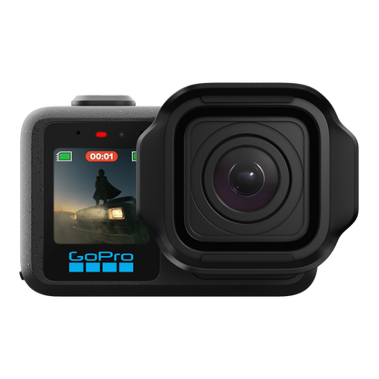 alAsil GoPro MISSION 1 cinema camera featuring a 1-inch sensor and front-facing display screen