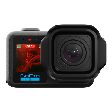 alAsil GoPro MISSION 1 PRO cinema camera with front display showing recording status and large lens housing