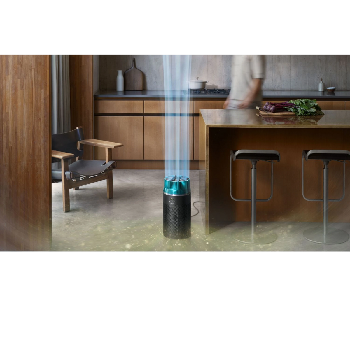 Dyson HushJet Purifier Compact, Black/Teal close-up