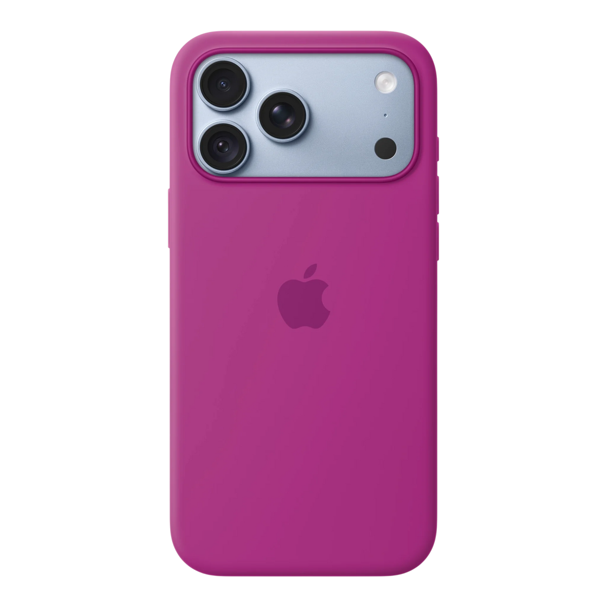 iPhone 18 Pro Max Silicone Case with MagSafe - Magenta, back view on iPhone 18 Pro Max in glacier