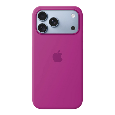 iPhone 18 Pro Max Silicone Case with MagSafe - Magenta, back view on iPhone 18 Pro Max in glacier