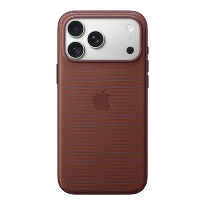 iPhone 18 Pro Max TechWoven Case with MagSafe – Burgundy, back view on iPhone 18 Pro Max in silver