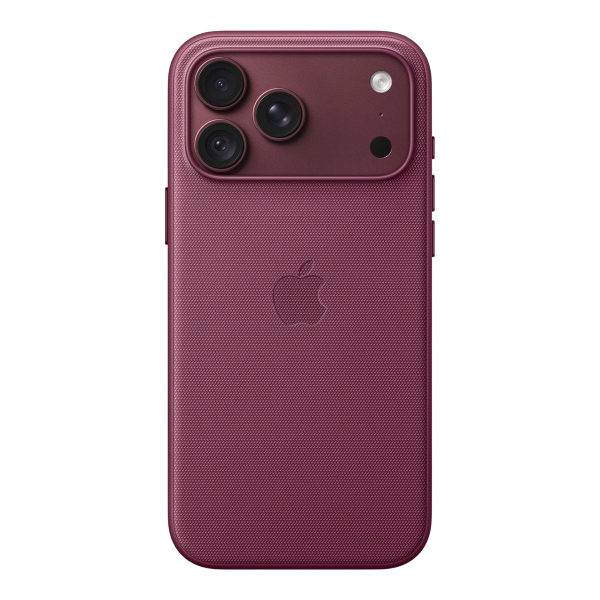 iPhone 18 Pro Max TechWoven Case with MagSafe – Mulberry, back view on iPhone 18 Pro Max in burgundy