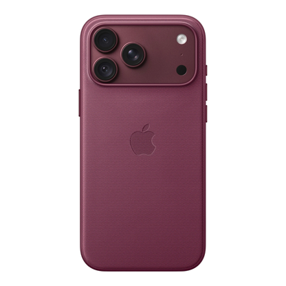 iPhone 18 Pro Max TechWoven Case with MagSafe – Mulberry, back view on iPhone 18 Pro Max in burgundy