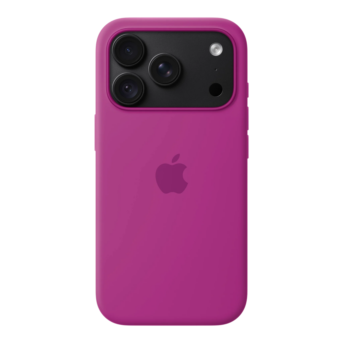 iPhone 18 Pro Silicone Case with MagSafe - Magenta, back view on iPhone 18 Pro in black