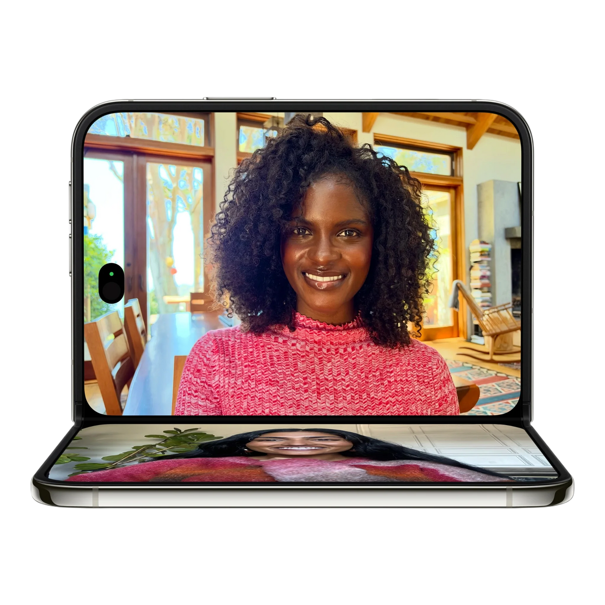 Apple iPhone Duo Star White — right-angle interior display