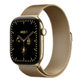 Apple Watch Series 12 GPS + Cellular, 46mm Radiant Gold Titanium Case with Radiant Gold Milanese Loop - M/L