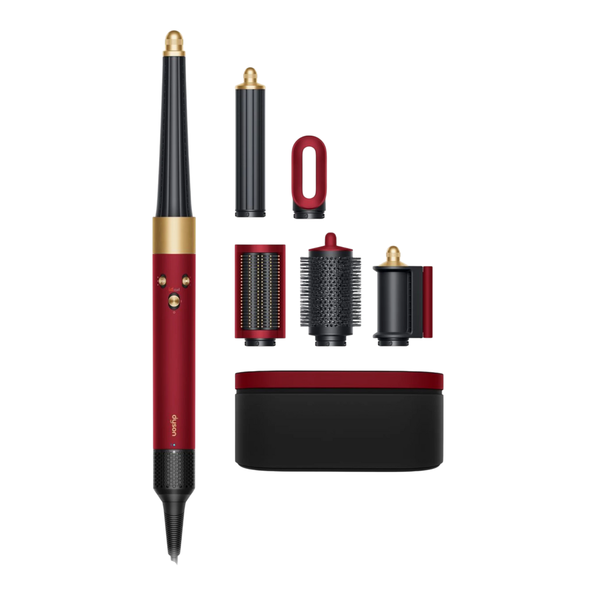 Dyson Airwrap i.d. multi-styler Straight+Wavy, Red velvet/Gold close-up