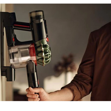 Dyson V8 Cyclone cordless vacuum cleaning a hard floor