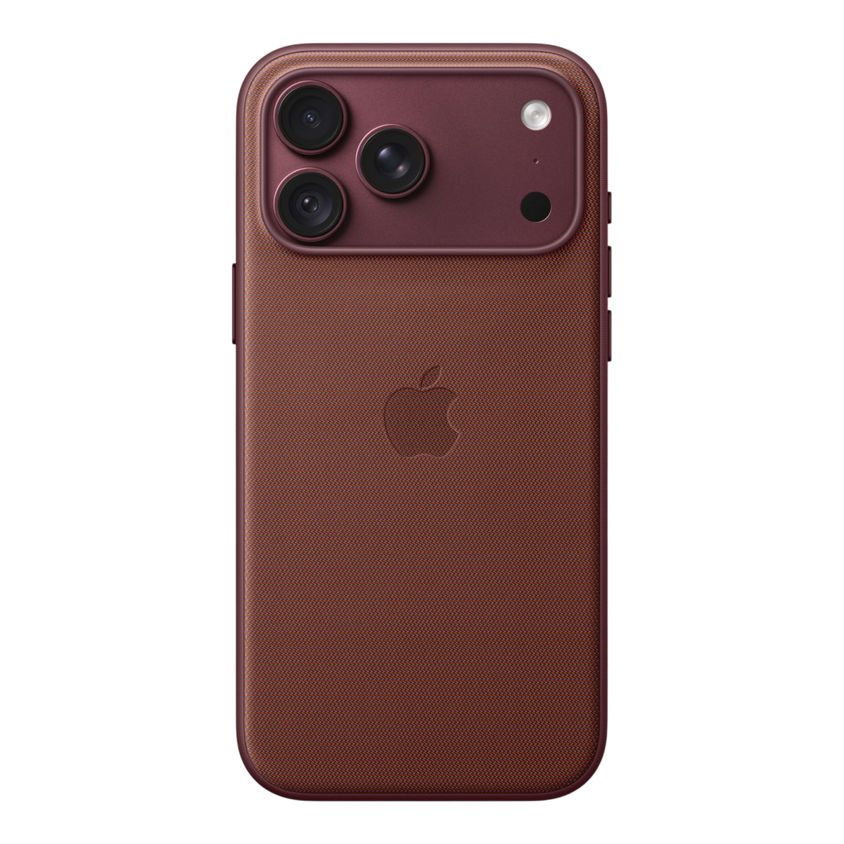 iPhone 18 Pro Max TechWoven Case with MagSafe – Burgundy, back view on iPhone 18 Pro Max in burgundy