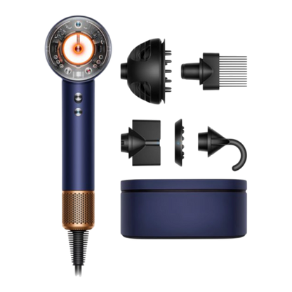Dyson Supersonic Nural hair dryer Curly+Coily, Prussian blue/Rich copper with attachments