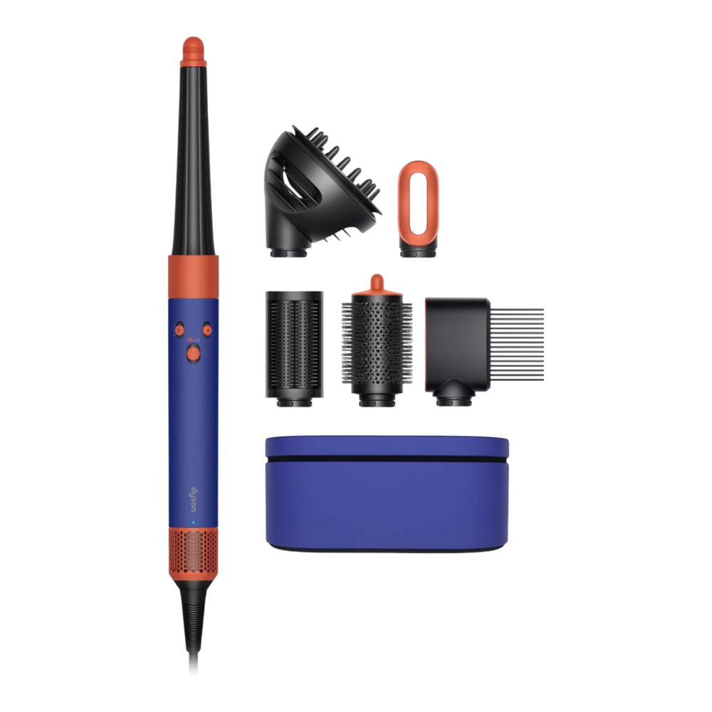Dyson Airwrap i.d. multi-styler Curly+Coily, Vinca blue/Topaz close-up