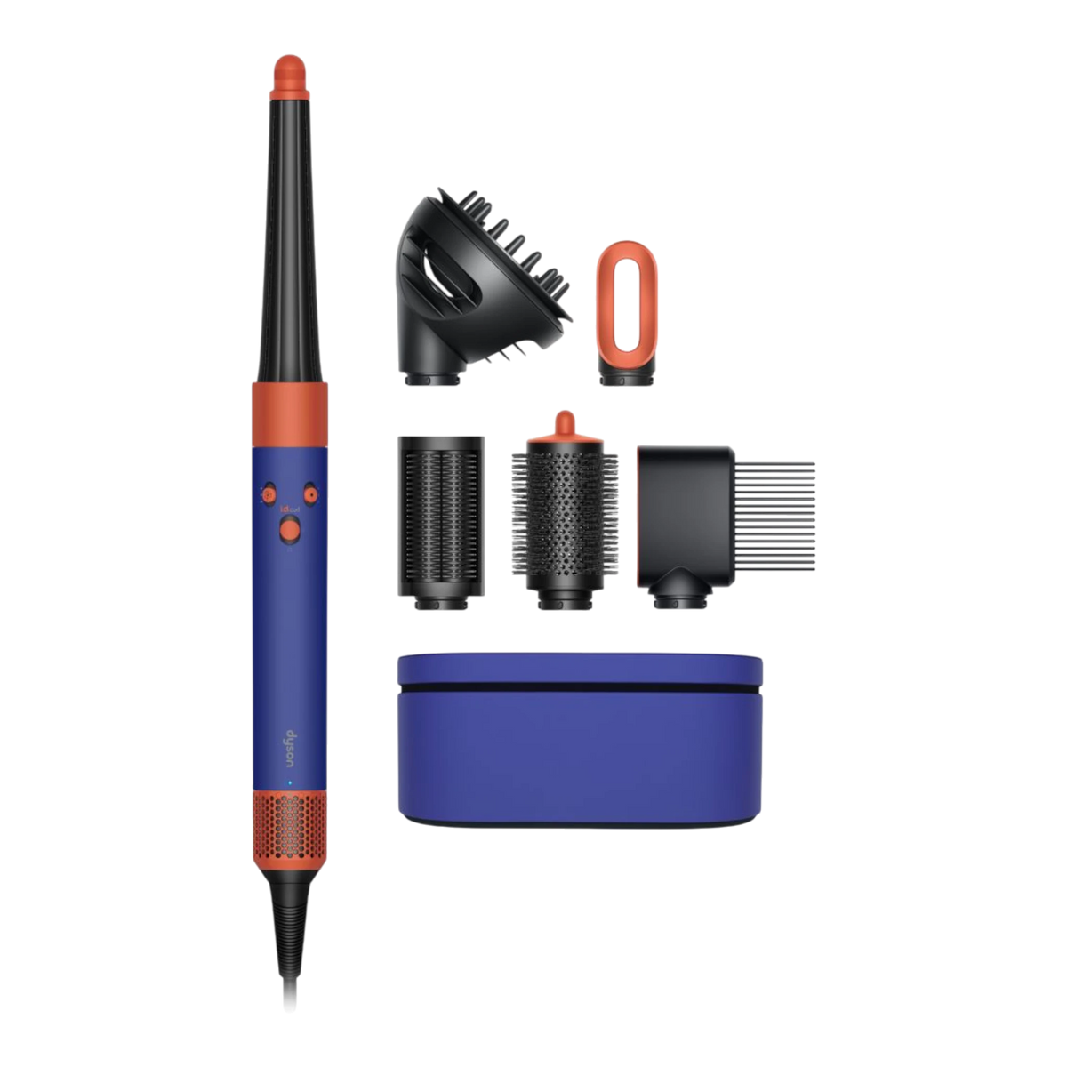 Dyson Airwrap i.d. multi-styler Curly+Coily, Vinca blue/Topaz close-up