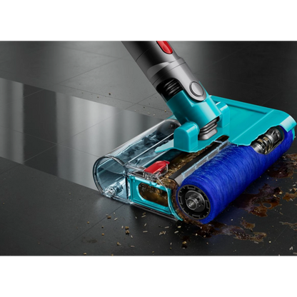 Dyson Cyclone V10 Submarine Cordless Vacuum, Nickel Copper in use