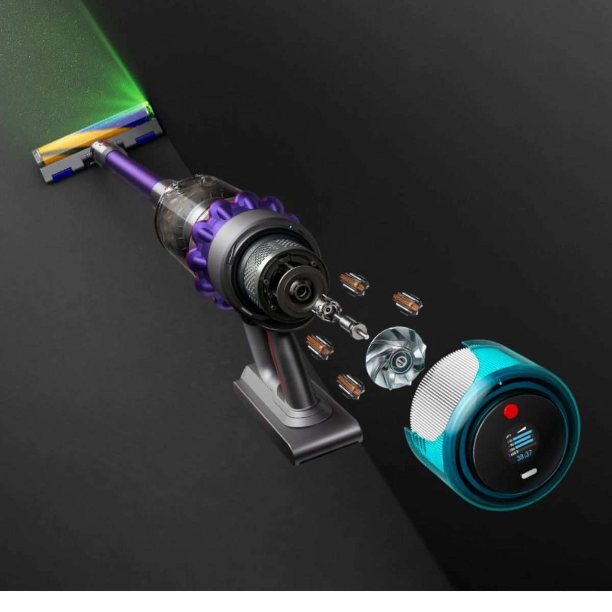 Dyson Gen5detect Absolute Cordless Vacuum, Iron/Purple close-up